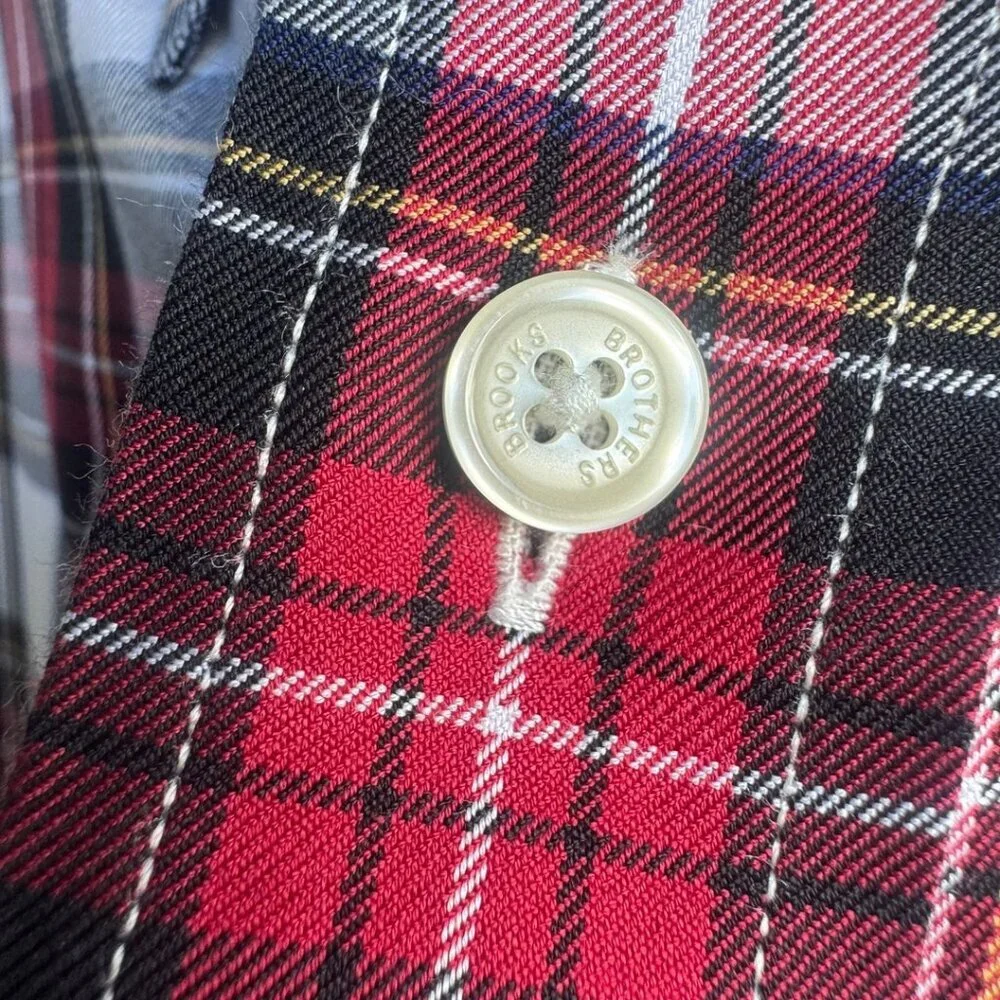 Brooks Brothers Madison Long Sleeve Button Front Plaid Shirt Men's Size L